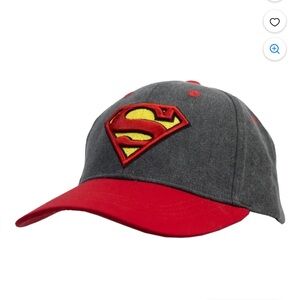 Youth boys Super man hat black and red one size